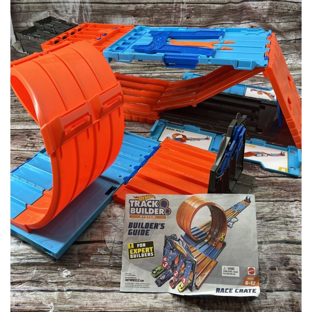 2018 Hot Wheels Track Builder System Race Crate Pop-Out Complete Track (No Cars)